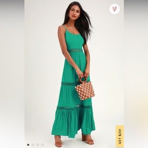 Green crochet maxidress BB Dakota